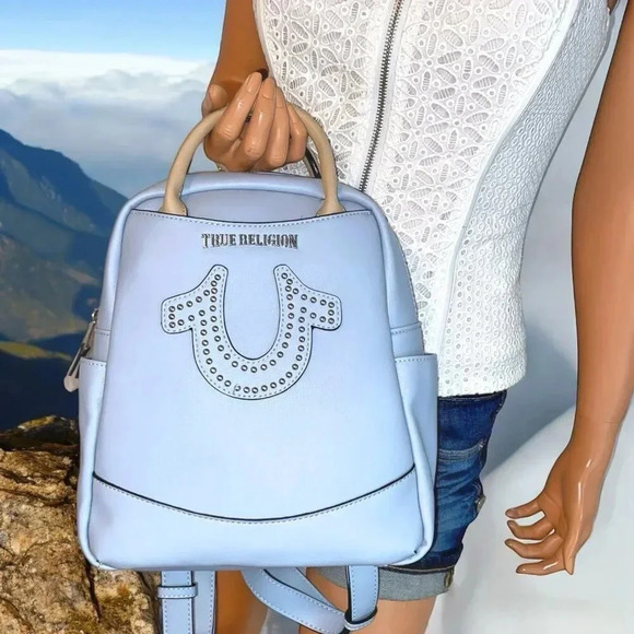 True Religion Baby Blue Mini Backpack Bag NWT - Picture 6 of 12